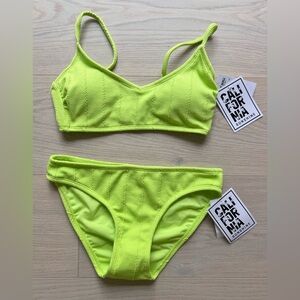 CALIFORNIA SUNSHINE Neon Green Bikini Set